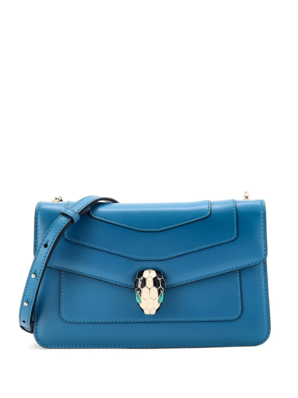 Serpenti Forever Shoulder Bag Leather Small Crossbody Bag by Bvlgari Pre-Owned