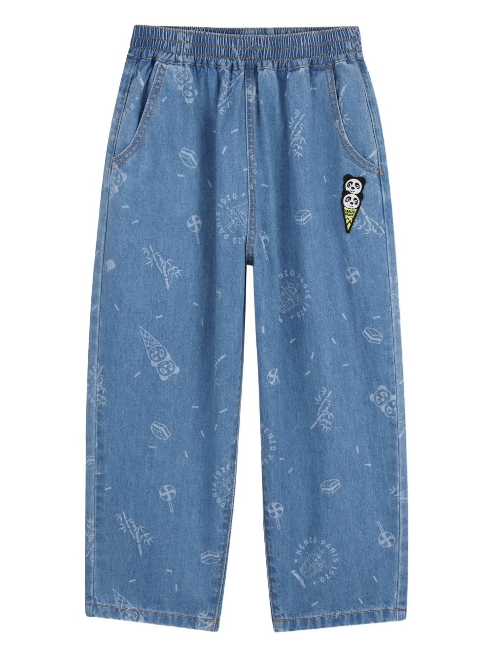 Panda-Print Jeans by Kenzo Kids