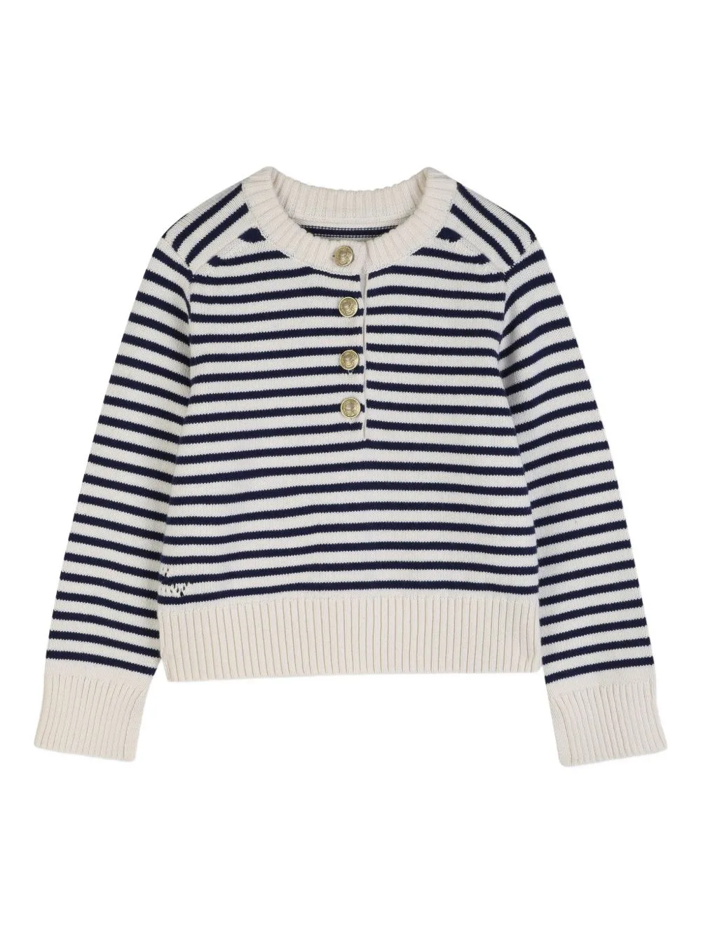 Striped Half-Button Sweater by Zadig & Voltaire Kids