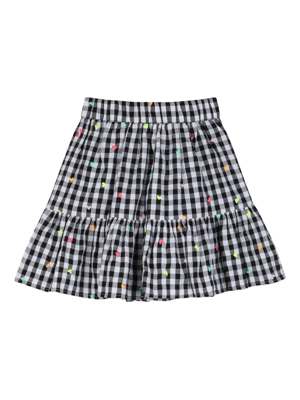Heart-Motif Check-Print Skirt by Billieblush