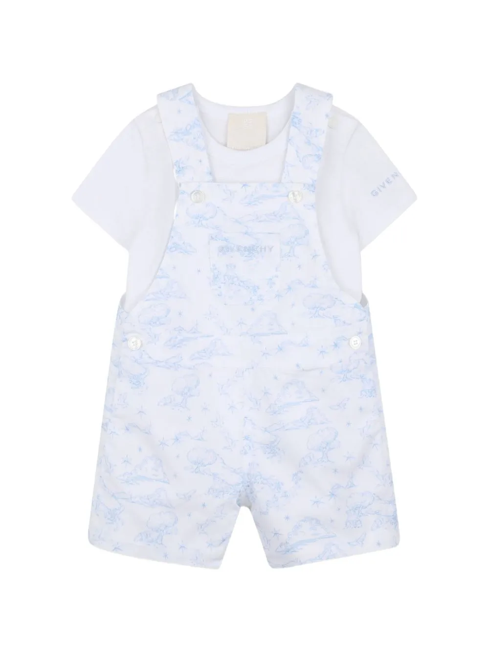 Printed Overalls T-Shirt Set by Givenchy Kids