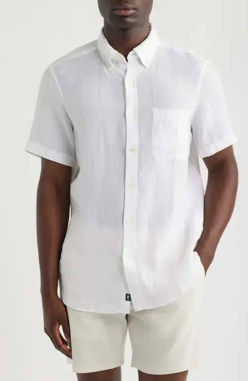 Surfside Solid Short Sleeve Linen Button-Down Shirt by vineyard vines