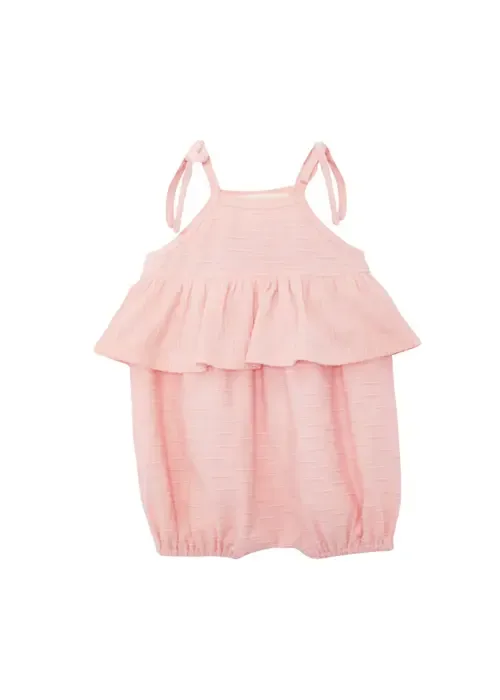 Pinky Linky Sleeveless with Knot Detail Romper by Mabel + Honey