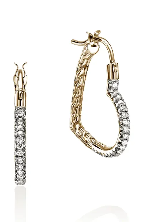 Essentials Heart Pavé Hoop Earrings by John Hardy