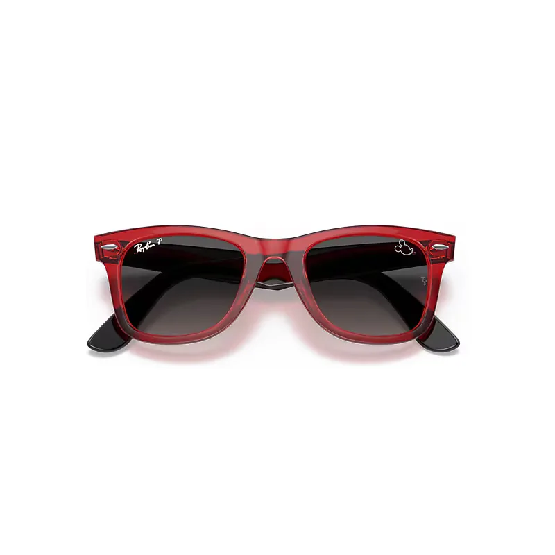 Rb2140 Wayfarer Mickey J22 Sunglasses Black Frame Grey Lenses Polarized by Ray-Ban