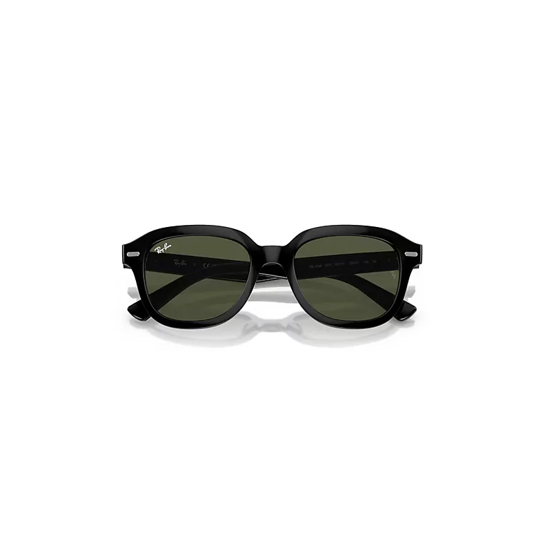 Erik Sunglasses Black Frame Green Lenses