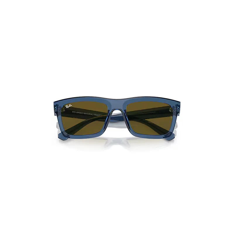 Warren Bio-Based Sunglasses Transparent Dark Blue Frame Brown Lenses by Ray-Ban