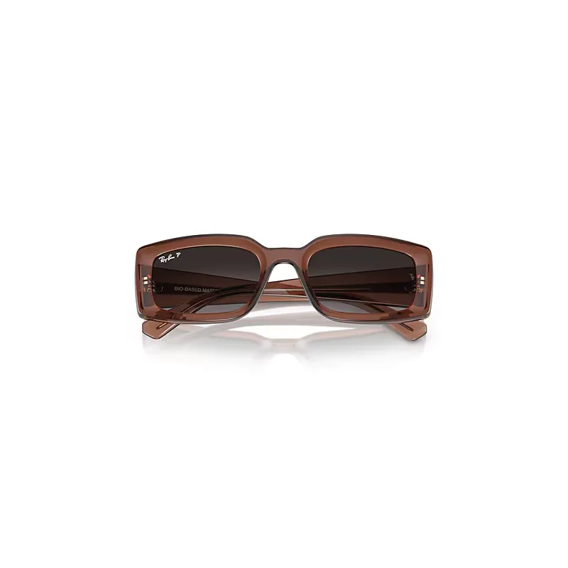 Kiliane Bio-Based Sunglasses Transparent Brown Frame Grey Lenses Polarized by Ray-Ban