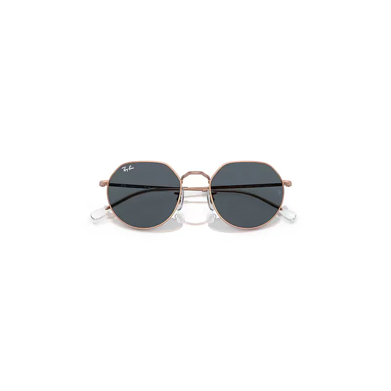 Jack Rose Gold Sunglasses Rose Gold Frame Blue Lenses by Ray-Ban