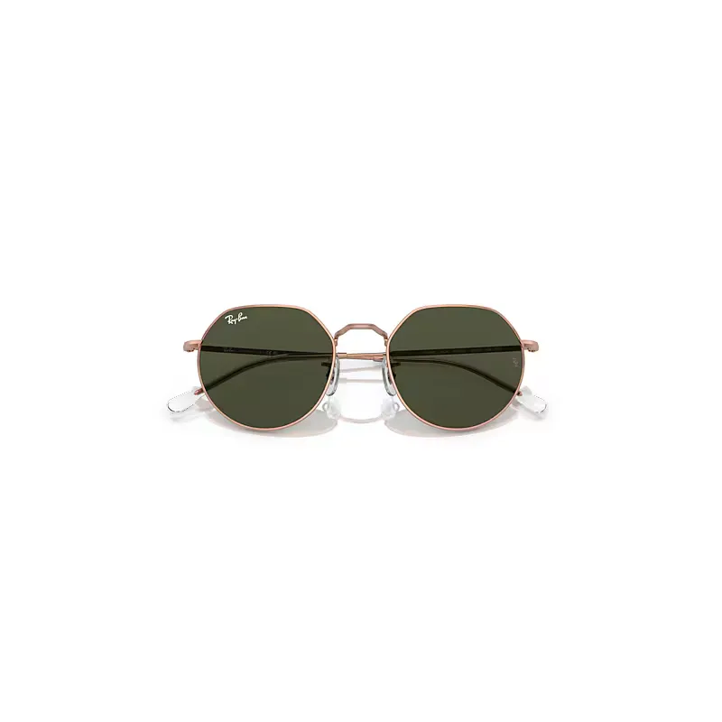 Jack Rose Gold Sunglasses Rose Gold Frame Green Lenses by Ray-Ban