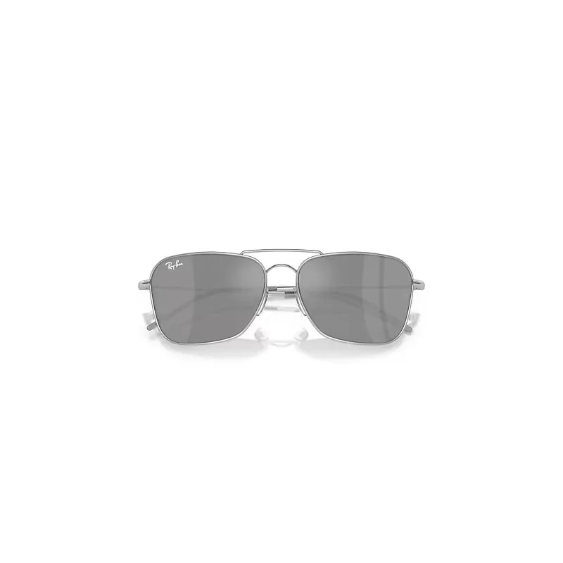 Caravan Reverse Sunglasses Silver Frame Silver Lenses by Ray-Ban