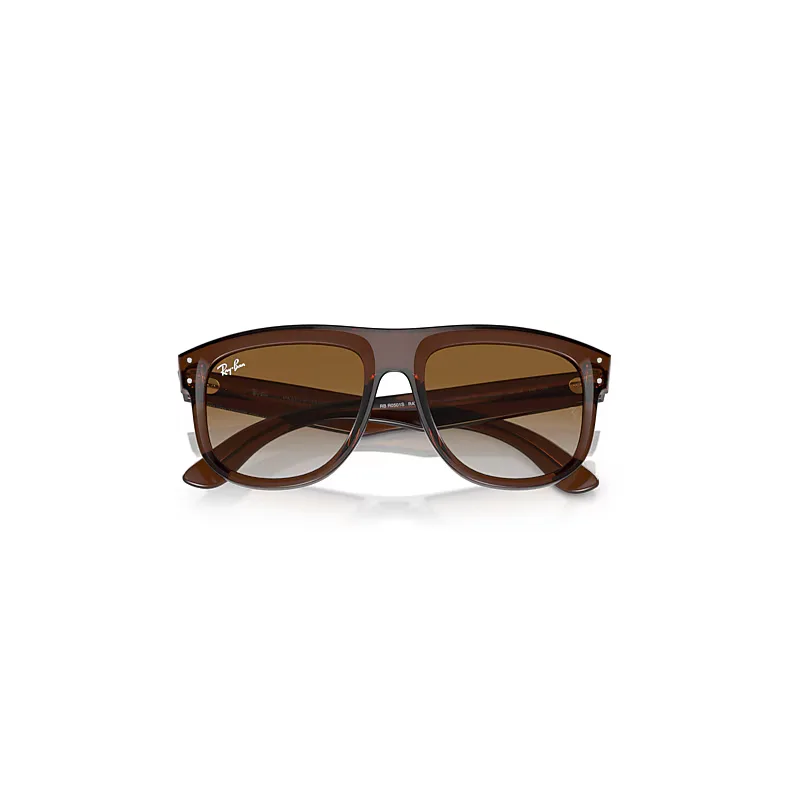 Boyfriend Reverse Sunglasses Transparent Brown Frame Brown Lenses by Ray-Ban