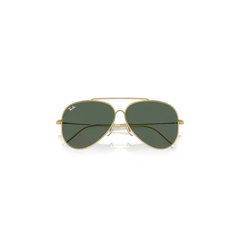 Aviator Reverse Sunglasses Arista Gold Frame Green Lenses by Ray-Ban