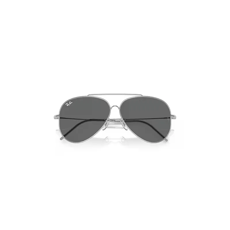 Aviator Reverse Sunglasses Silver Frame Grey Lenses by Ray-Ban