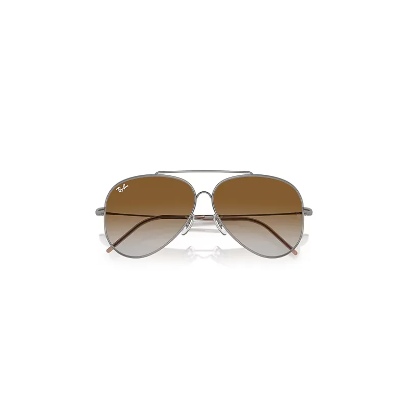 Aviator Reverse Sunglasses Gunmetal Frame Brown Lenses by Ray-Ban