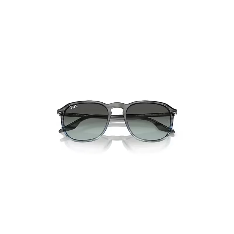 Rb2203 Sunglasses Striped Grey Frame Blue Lenses by Ray-Ban