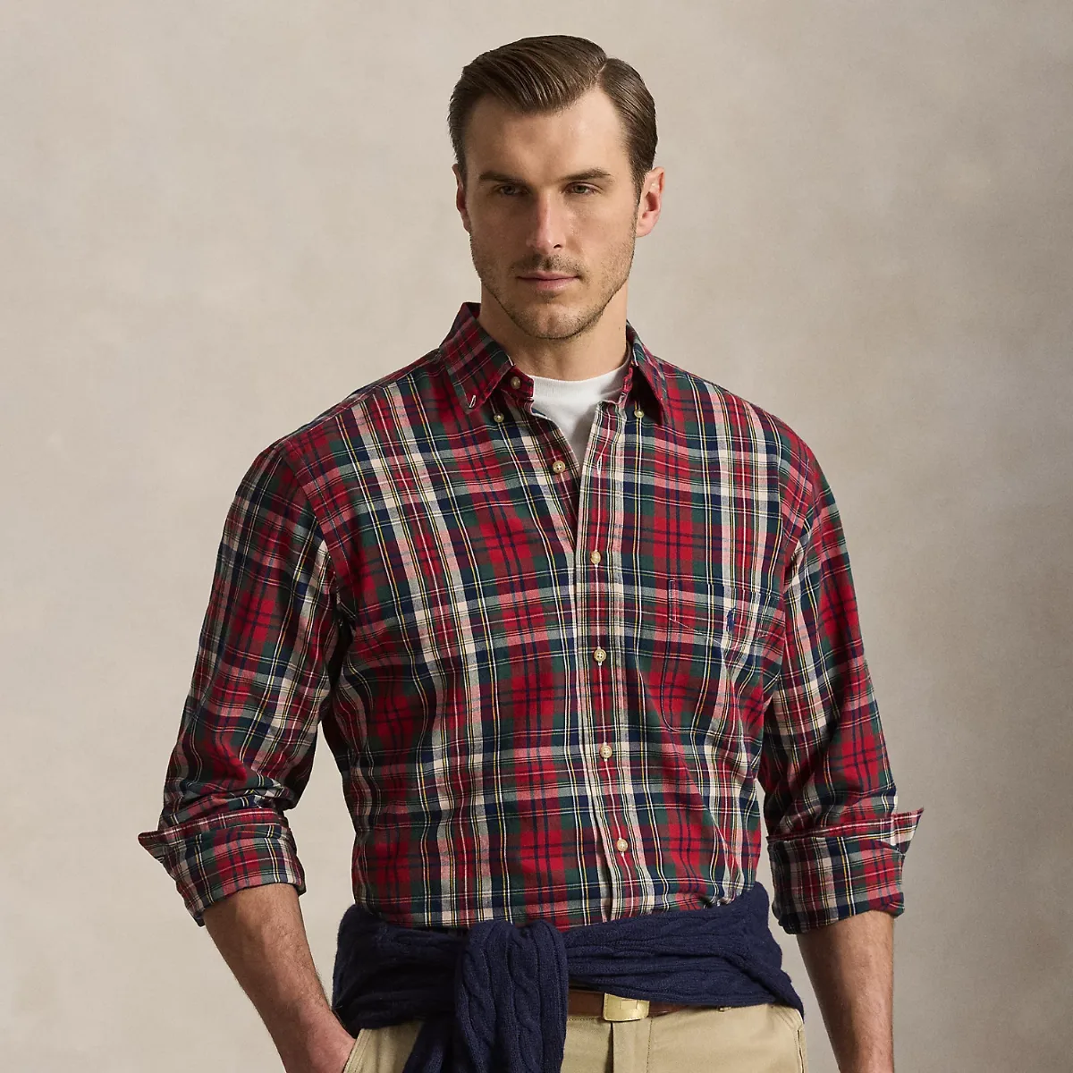 Plaid Brushed Oxford Shirt by Ralph Lauren Big & Tall