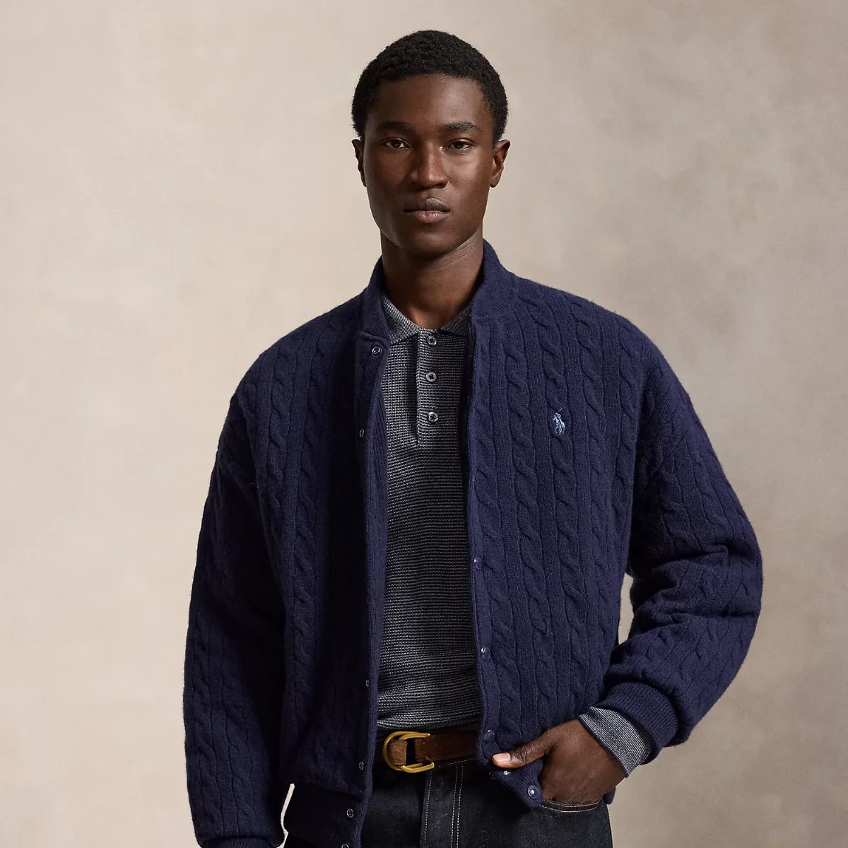 Relaxed Fit Cable-Knit Jumper Jacket by Polo Ralph Lauren