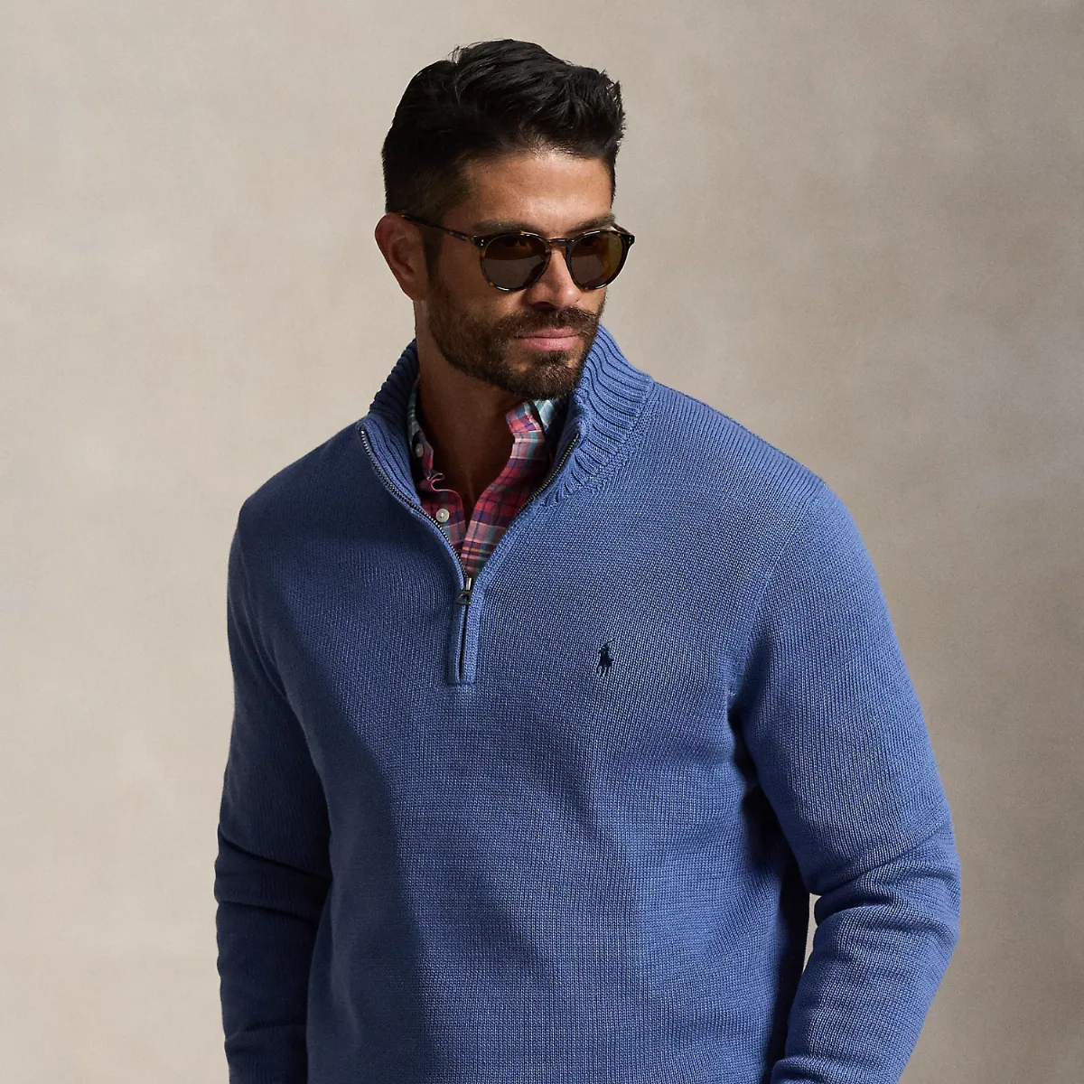 Cotton Quarter-Zip Jumper by Ralph Lauren Big & Tall