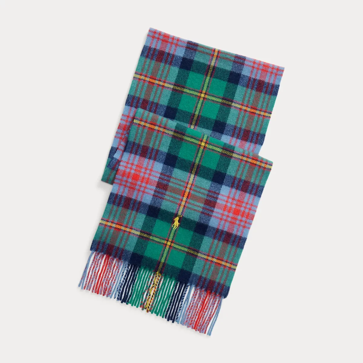 Tartan Fringe Wool Scarf by Polo Ralph Lauren