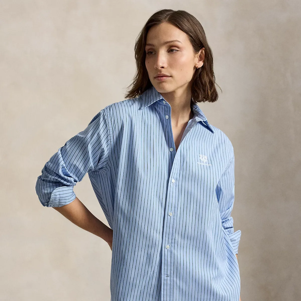 Wimbledon Oversize Fit Cotton Shirt by Polo Ralph Lauren