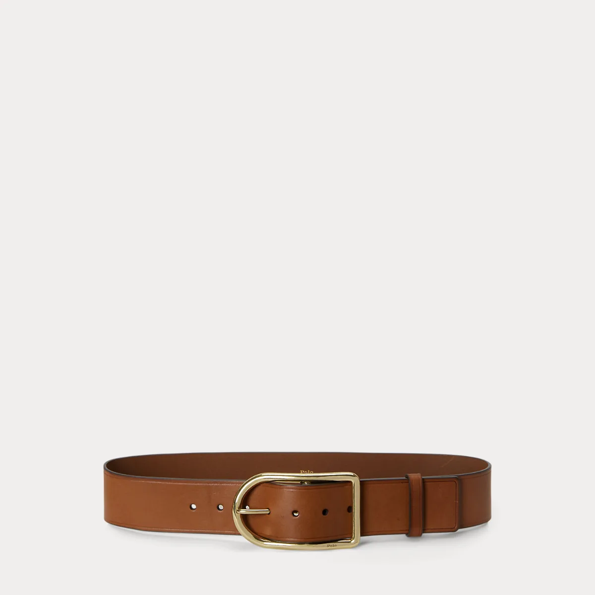Curved-Buckle Leather Belt by Polo Ralph Lauren