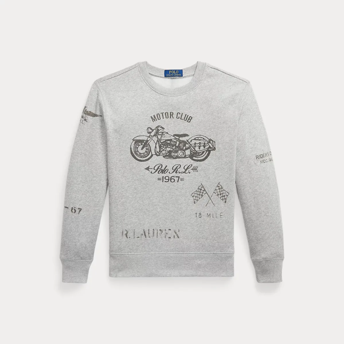 Motorcycle-Print Fleece Sweatshirt by Ralph Lauren