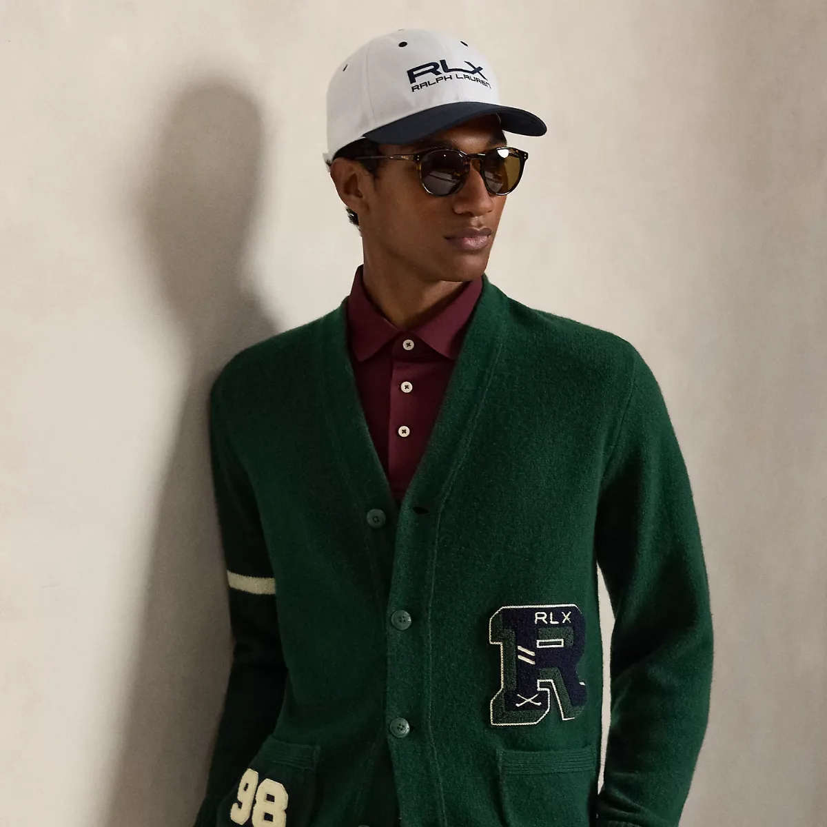 Wool-Cashmere Letter Cardigan by Ralph Lauren RLX