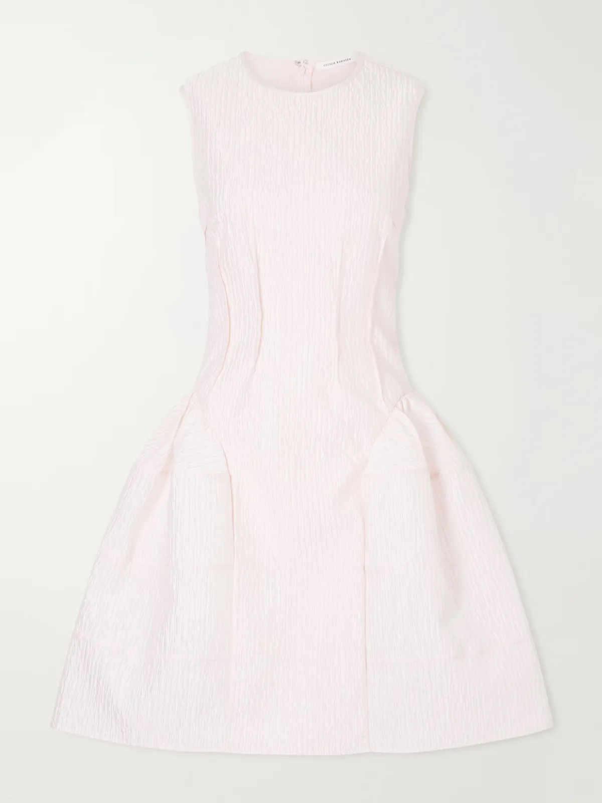 - Claudie Gathered Paneled Cloqué Midi Dress -