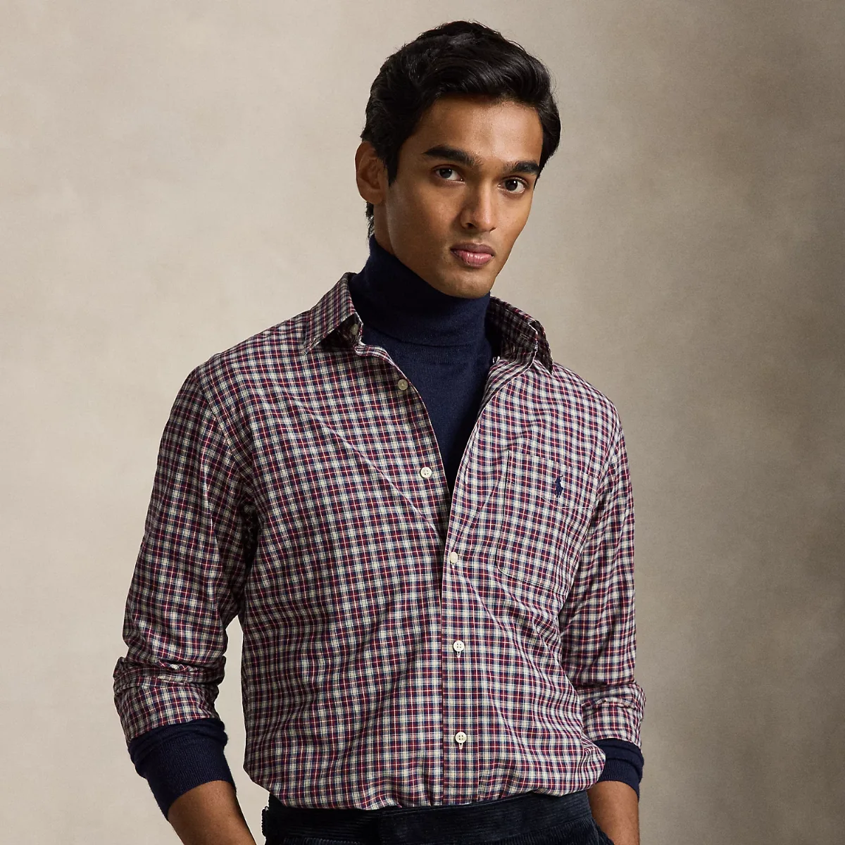 Custom Fit Plaid Poplin Shirt by Polo Ralph Lauren