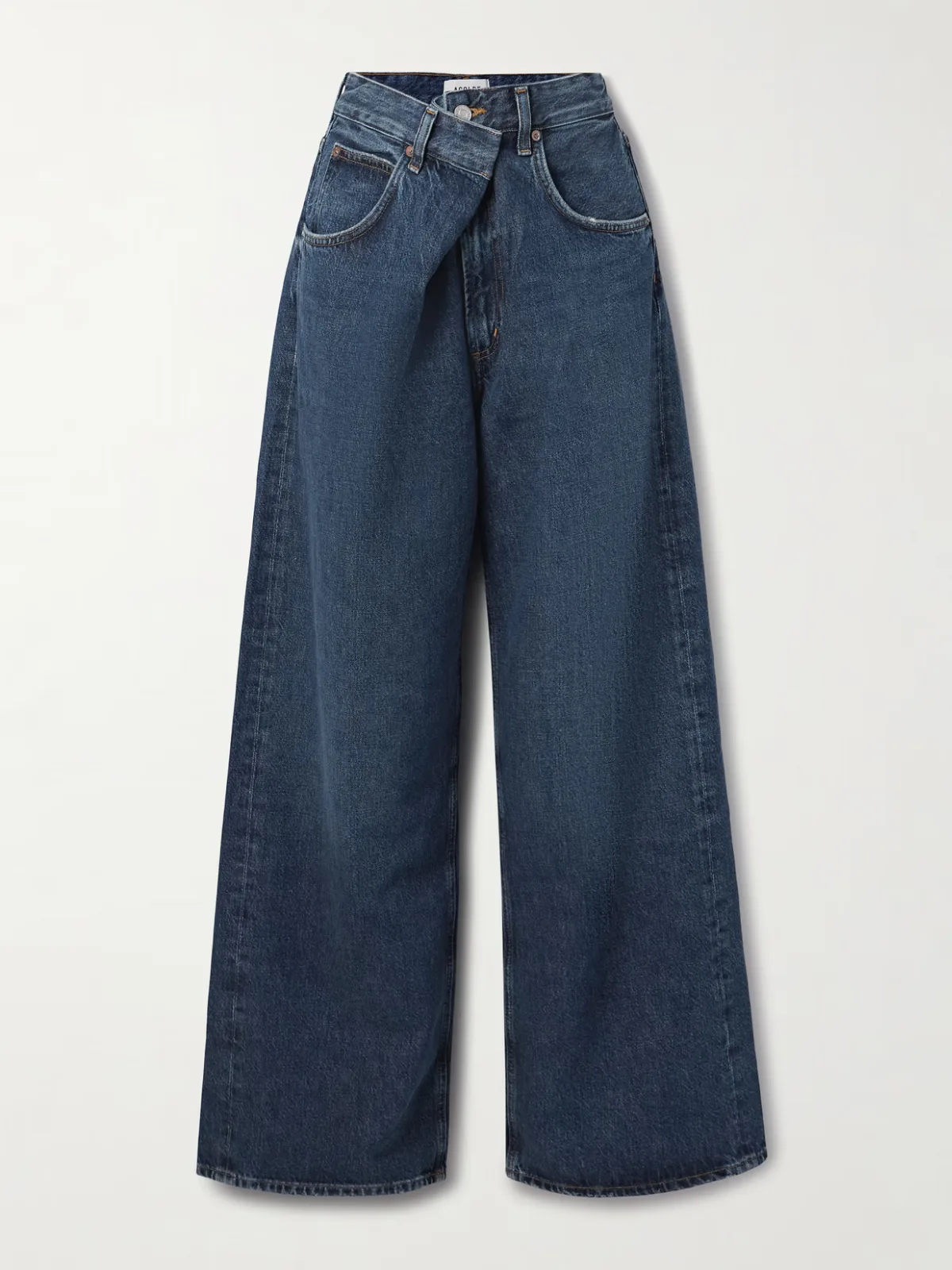 - Vana Draped Low-rise Wide-leg Jeans -