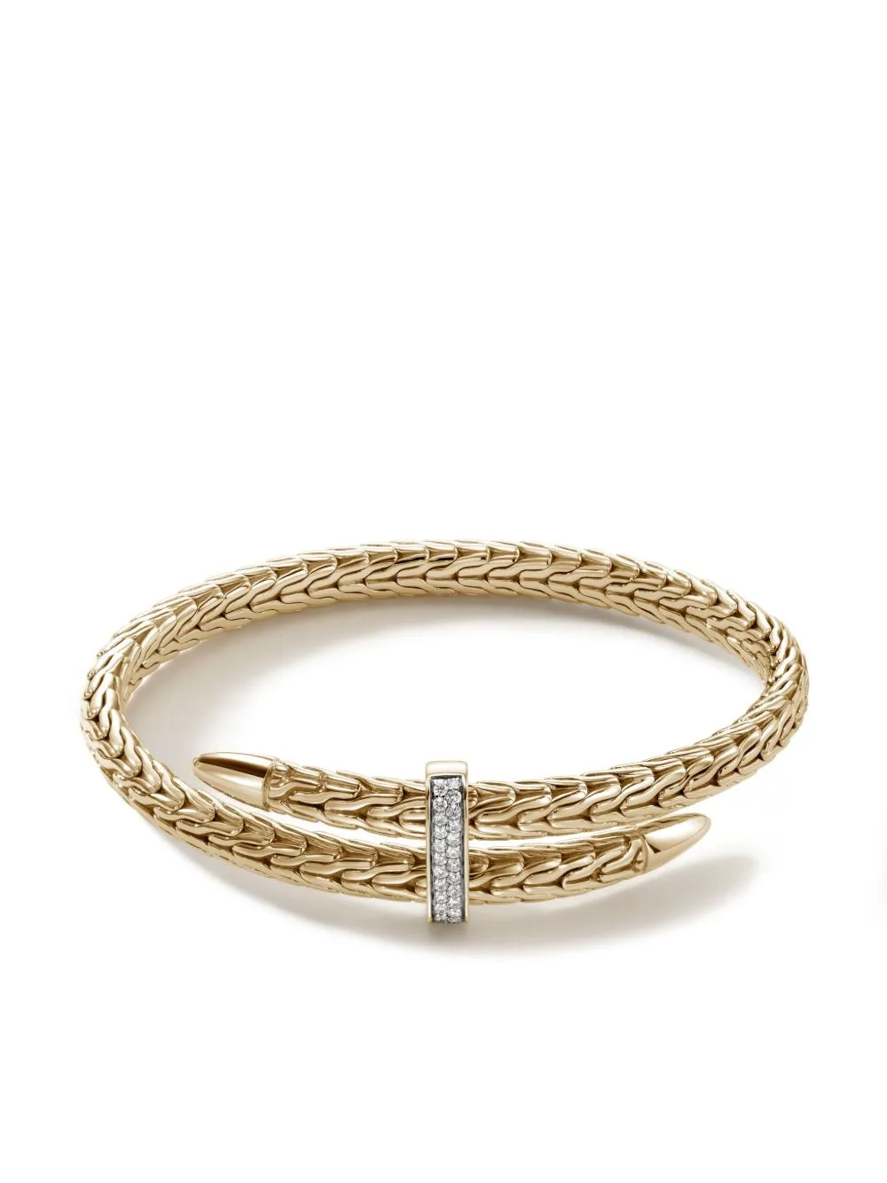 18kt Yellow Gold Spear Diamond Cuff Bracelet by John Hardy