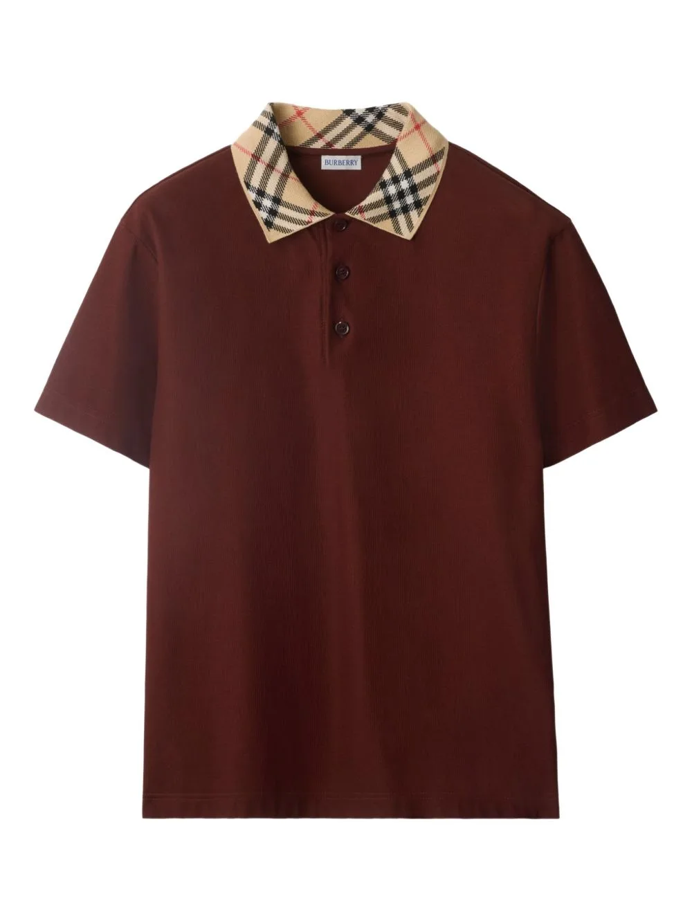Check Collar Cotton Polo Shirt by Burberry