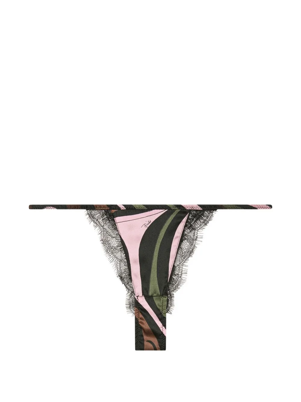 Marmo Print Stretch Silk Satin Thong by PUCCI
