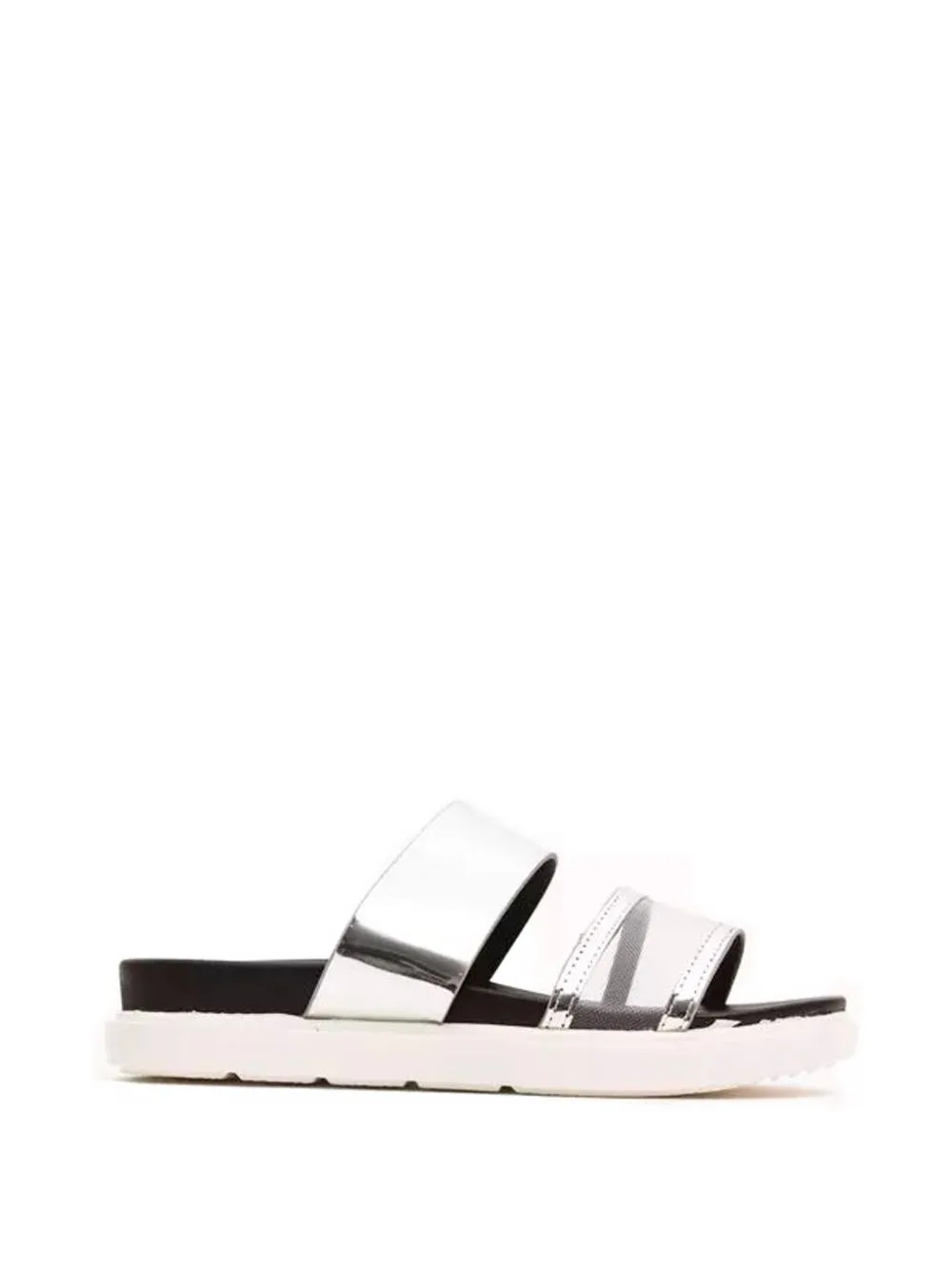 Metallic-Effect Mesh-Panel Sandals by Péché Originel