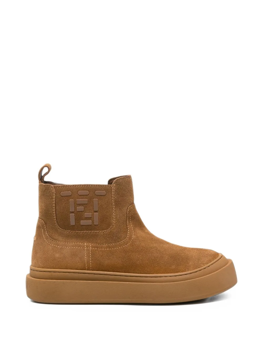 Logo-Patch Suede Boots by Fendi Kids