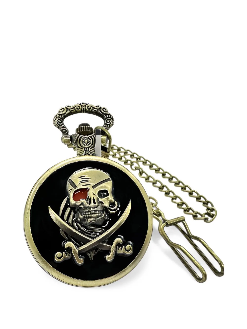 Vintage Skull-Motif 47mm Pocket Watch by Invicta