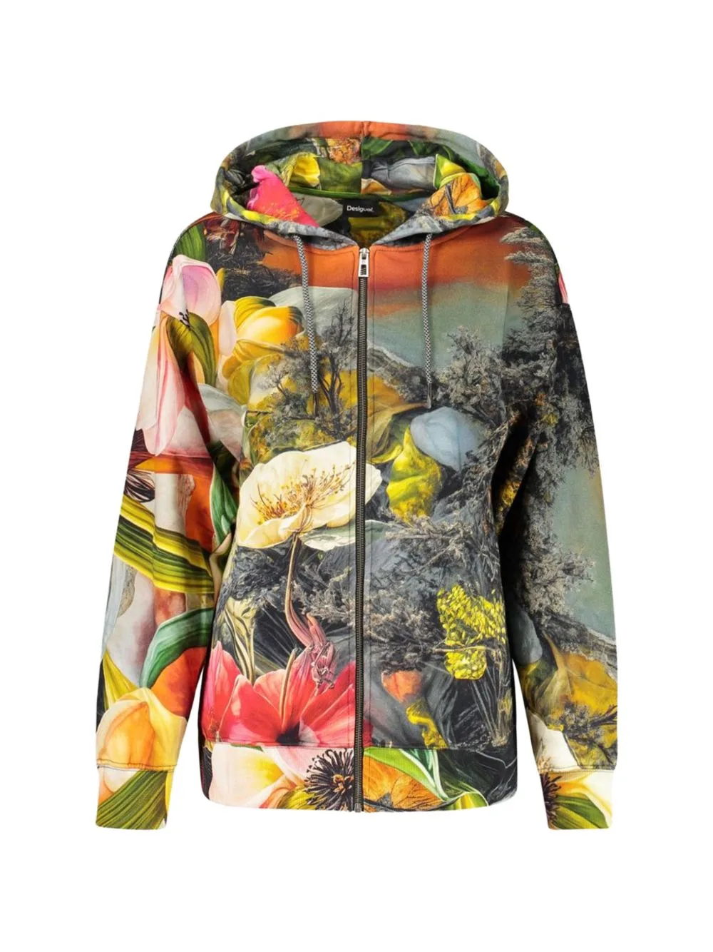 Floral-Print Zip-Up Hoodie by Desigual