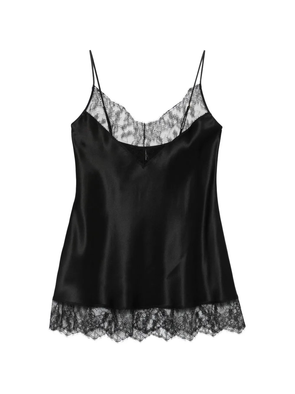 Lace-Trim Silk Slip Dress