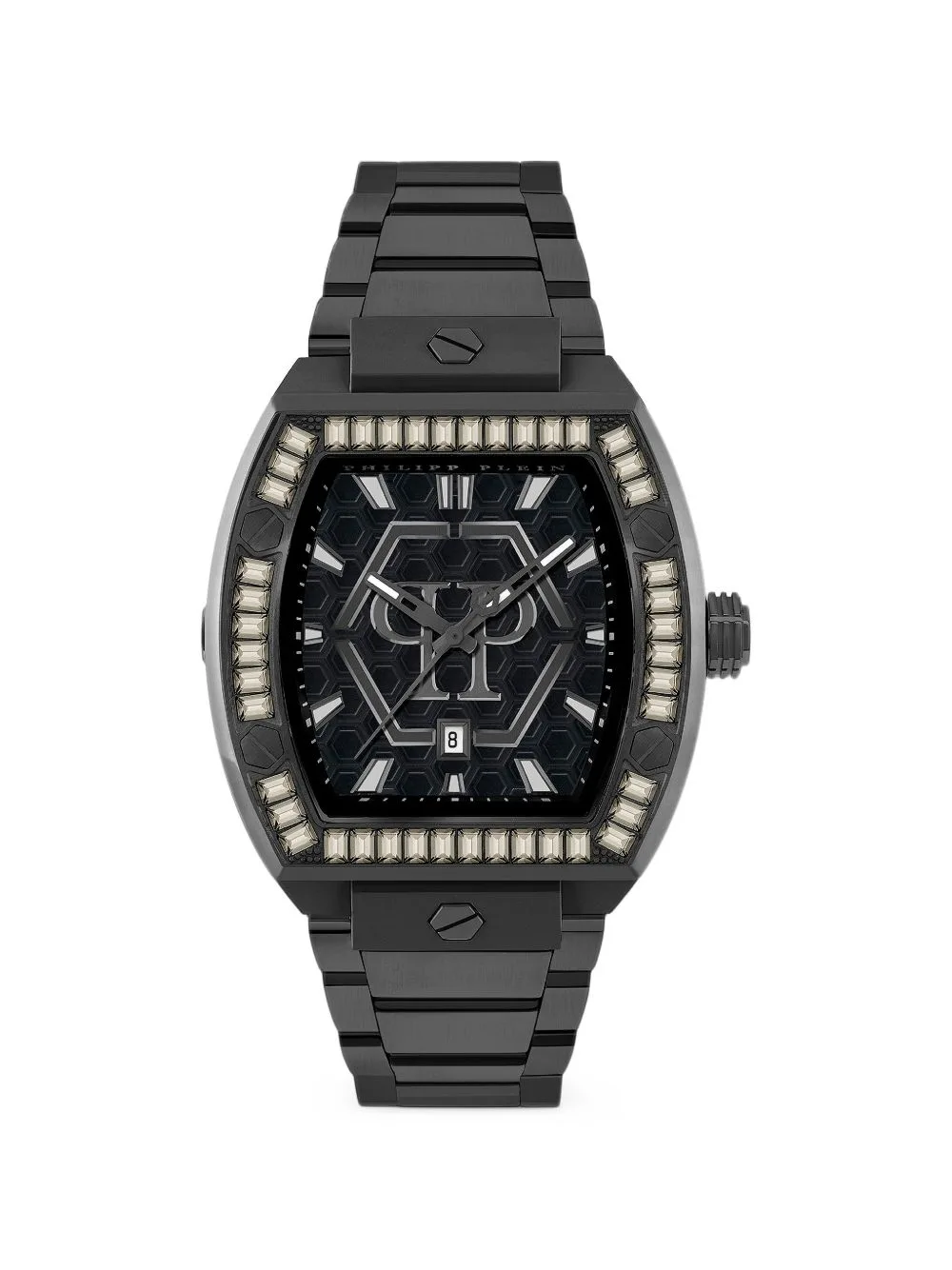 Crystal-Bezel Tonneau 44mm Watch by Philipp Plein