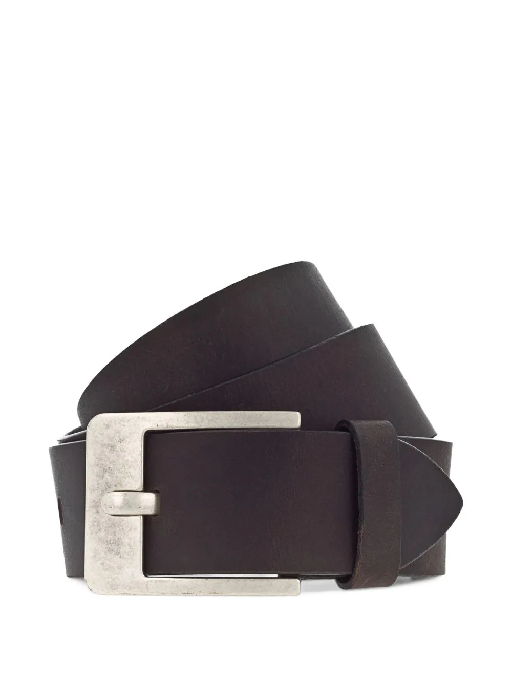 Buckle-Fastening Leather Belt by BGM LABEL