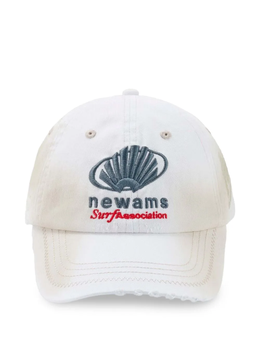 Distressed Logo-Embroidered Cap by NEW AMSTERDAM