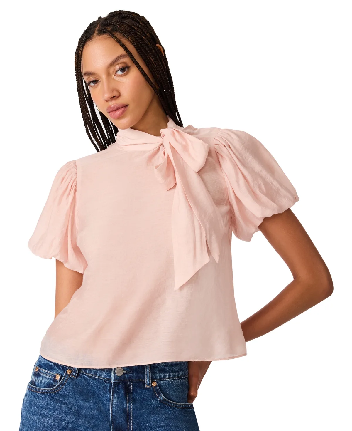 Lolanie Pussybow Short-Sleeve Top
