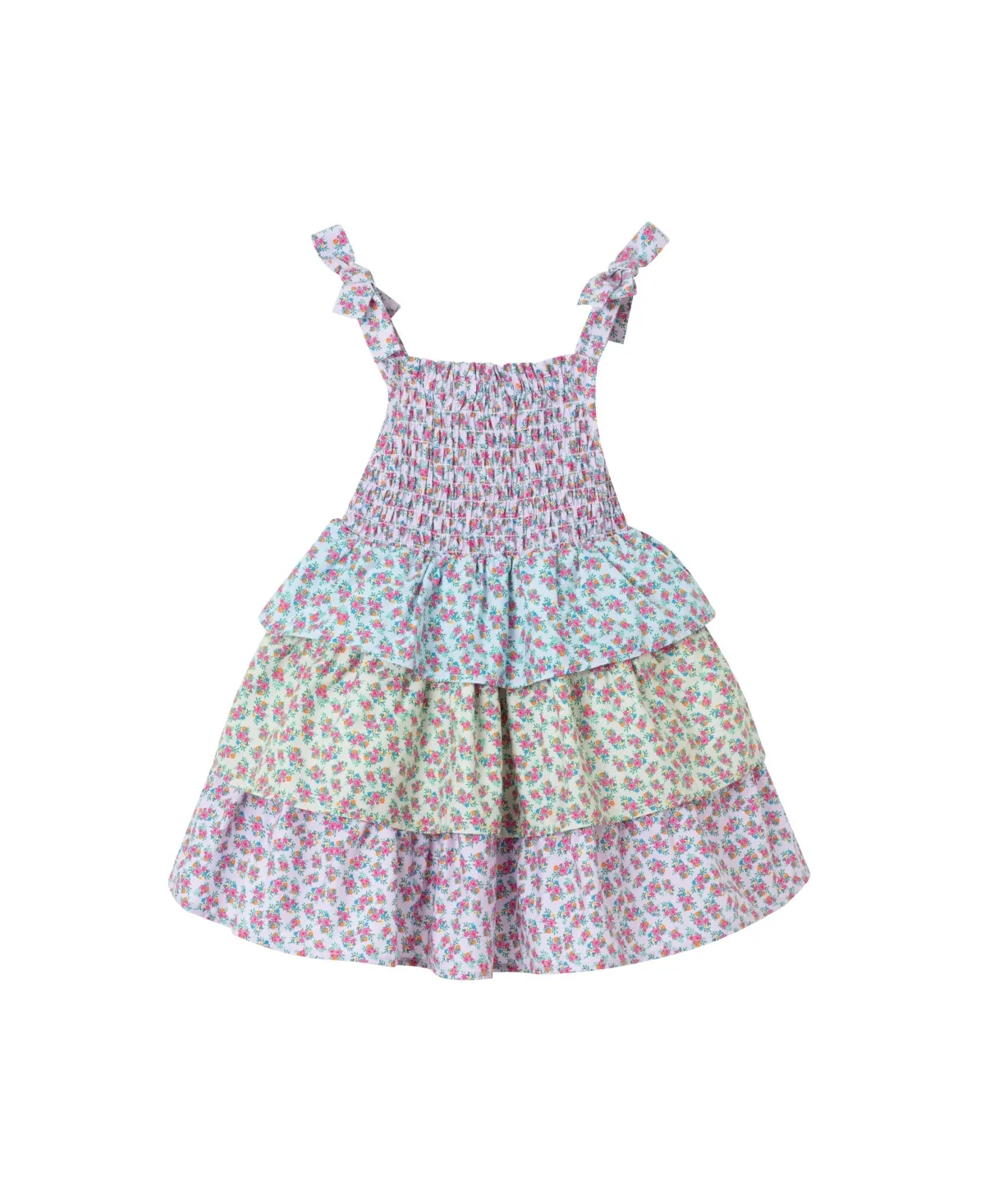 Color Blocked Floral Tiered Dress by Andy & Evan