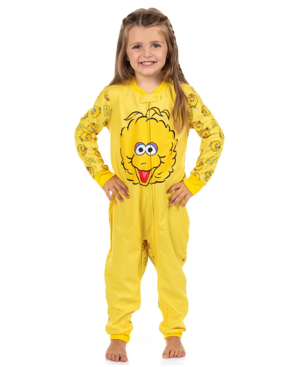 Bird Character Face Front Zip Footless Sleeper by Sesame Street