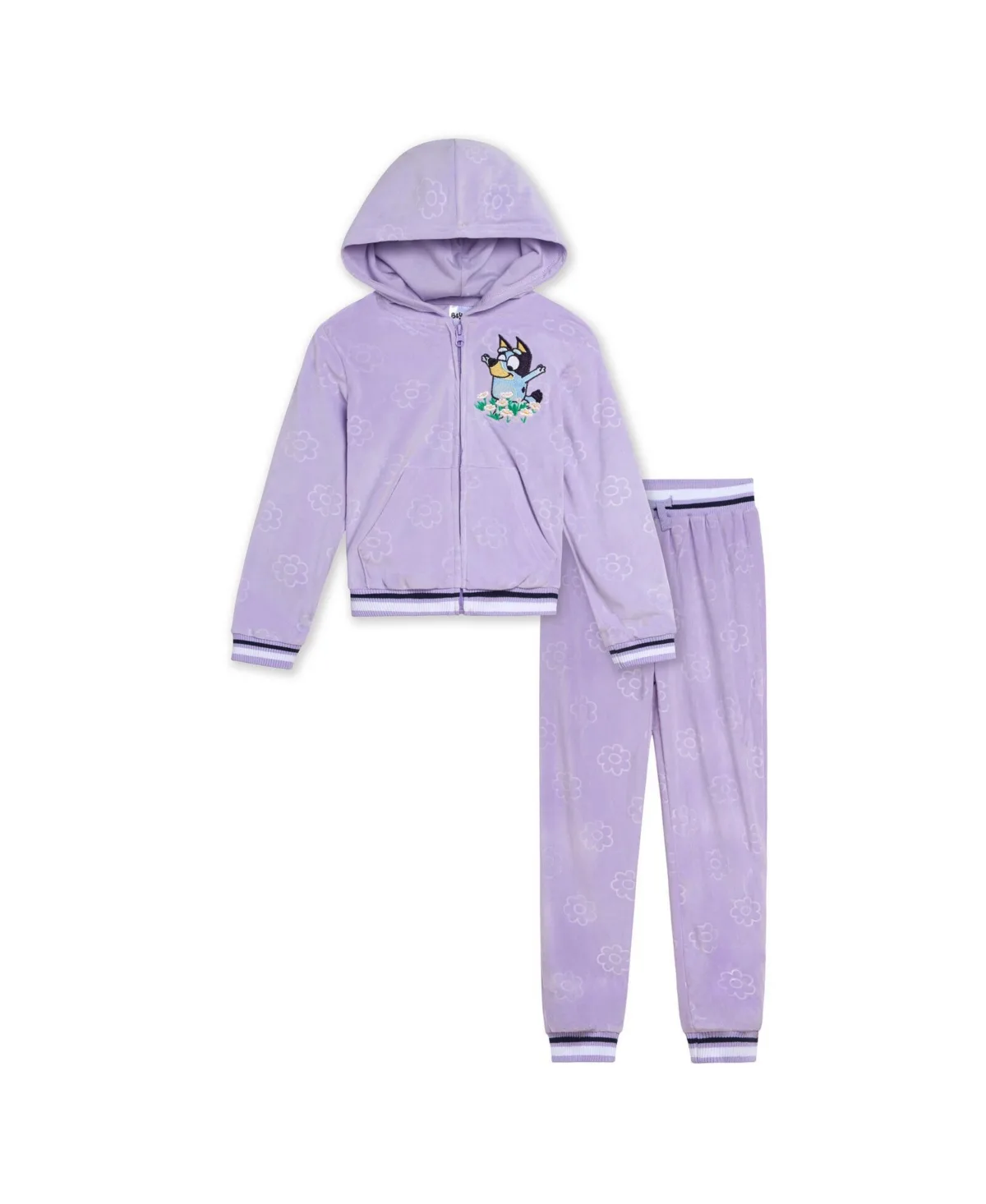 Velour Zip Up Hoodie and Jogger Pants Outfit Set by Bluey
