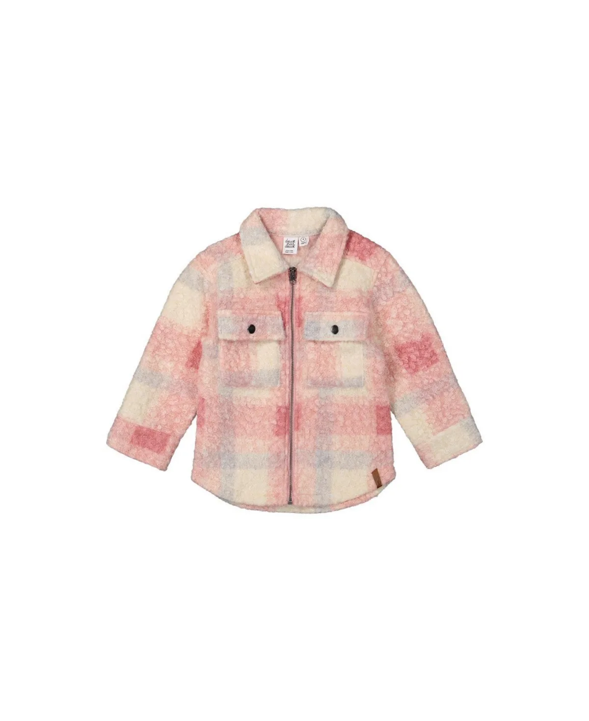 Zipped with Chest Pockets Plaid Overshirt by Deux Par Deux