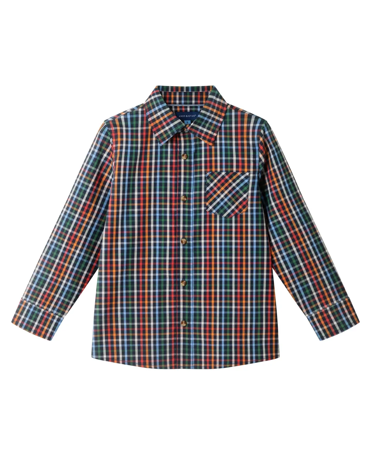 Navy Multi Plaid Buttondown by Andy & Evan
