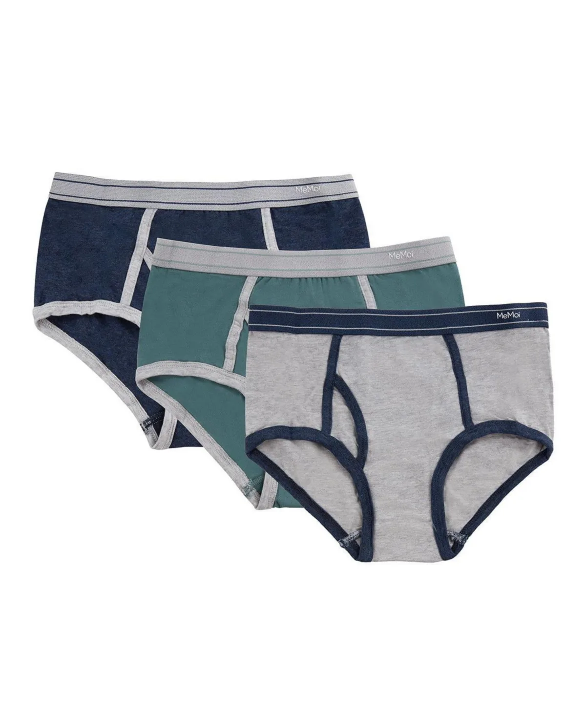 3 Pairs Soft Cotton Blend Briefs by Memoi