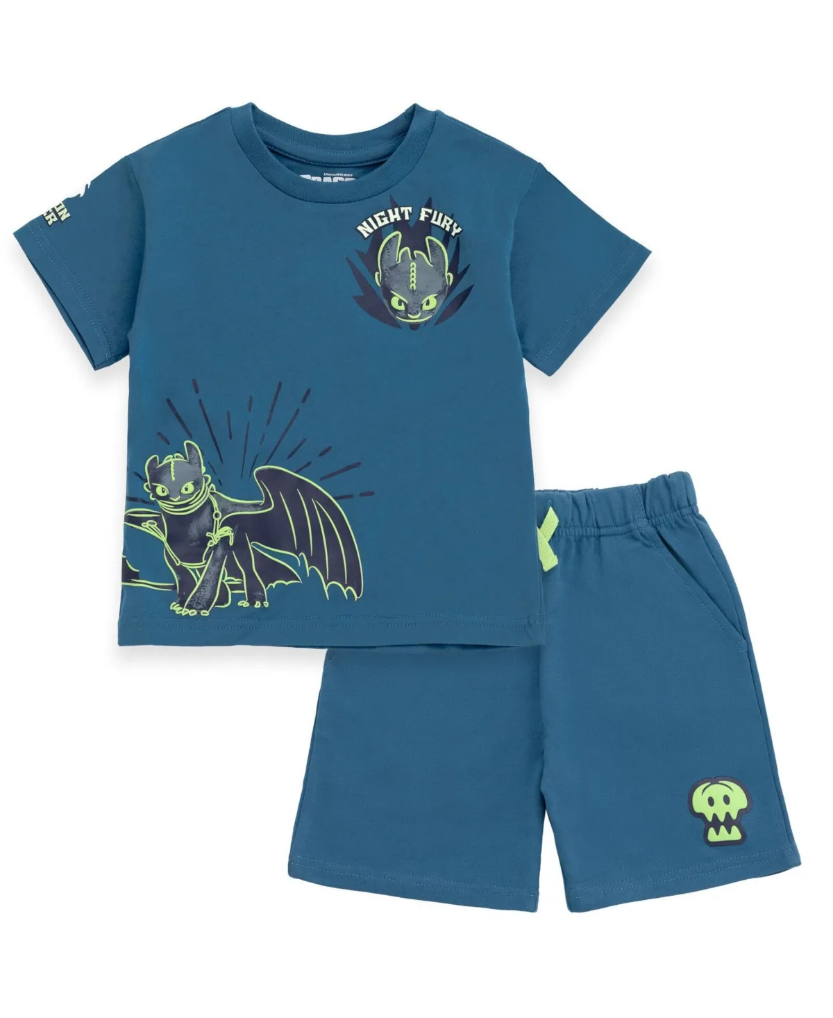 DreamWorks Toothless T-Shirt and French Terry Shorts Outfit Set by How To Train Your Dragon